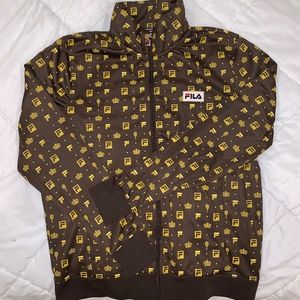 FILA Vintage Monogram Track Jacket Logo Hoodie